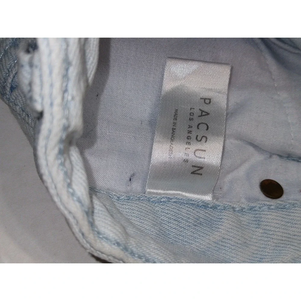 PacSun‎ High Rise Festival Denim Shorts Size 26 Light Wash Distressed Cutoff